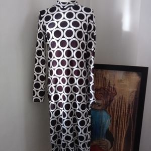 Shein Black & White Long Sleeve Maxi Dress